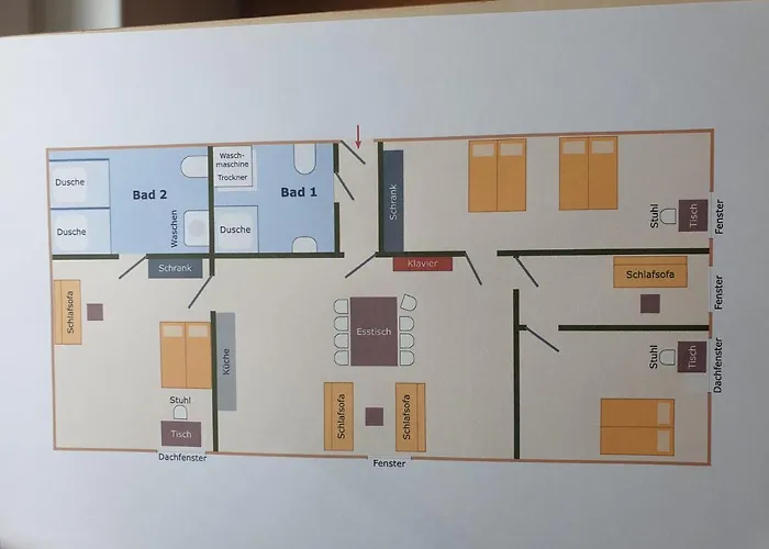 5 2 Bathrooms 1 Kitchen 1 Piano